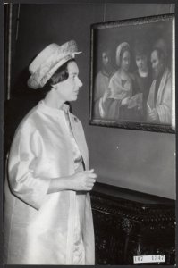 Prinses Margaret bezoekt het Rijksmuseum te Amsterdam. Zij bezocht o.a. het kabi, Bestanddeelnr 107-1347