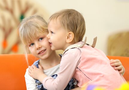 Blonde hugs relationship