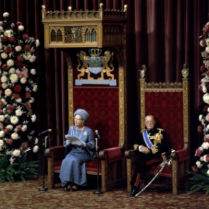 Prinsjesdag, opening Staten Generaal Koninklijk Paar tijdens voorlezen Troonre, Bestanddeelnr 254-9319