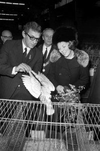 Prinses Beatrix opent 75e kleindiertentoonstelling Avicultura in Houtrusthalle, Bestanddeelnr 925-3107