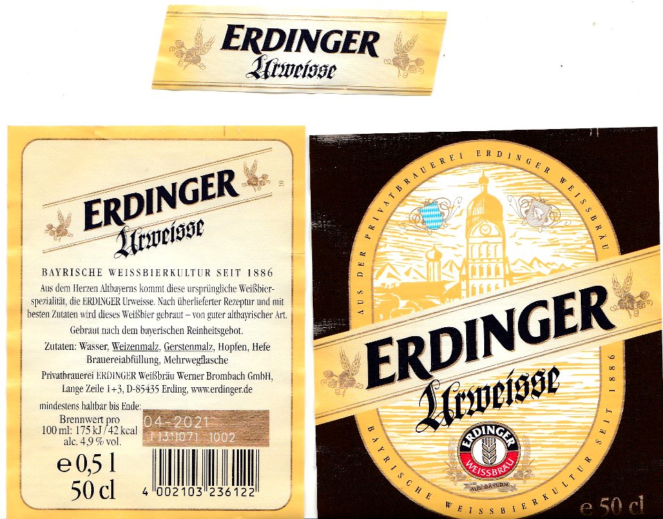 Privatbrauerei Erdinger Weißbräu Werner Brombach GmbH - Erdinger Urweisse