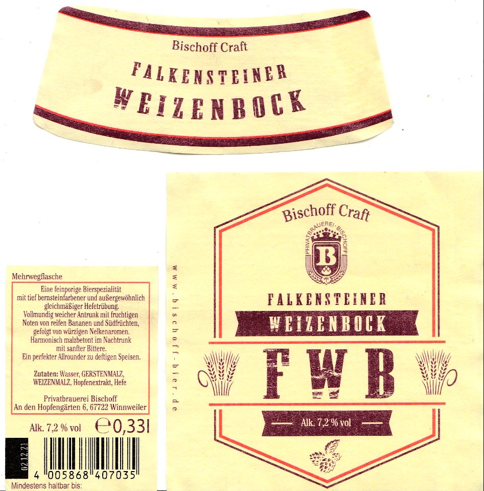 Privatbrauerei Bischoff - Falkensteiner Weizenbock F W B