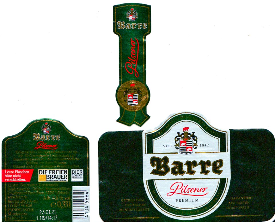 Privatbrauerei Ernst Barre - Barre Pilsener