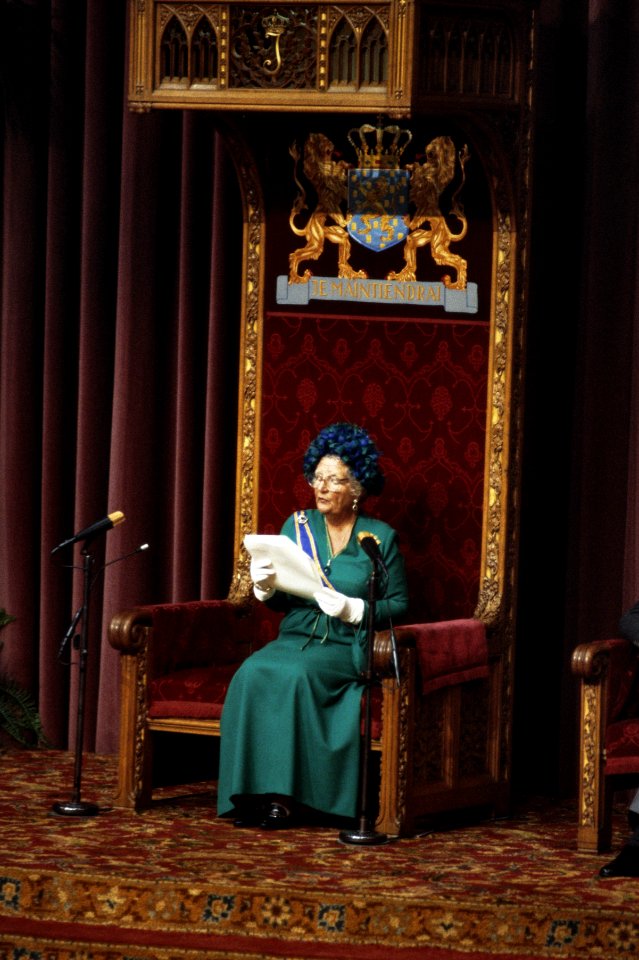 Prinsjesdag (opening Staten Generaal ) 1979 koningin Juliana tijdens lezen van , Bestanddeelnr 253-8123