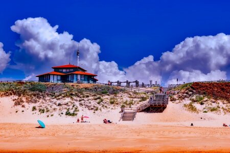 Seashore sky clouds photo