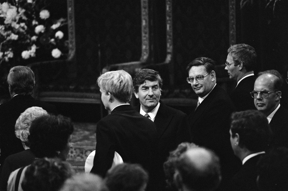 Prinsjesdag 1985, Prins Willem Alexander premier Lubbers , minister Van Aarden m, Bestanddeelnr 933-4264