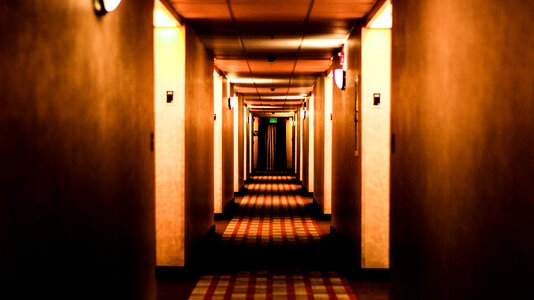 Hall vanishing point hotel lobby photo
