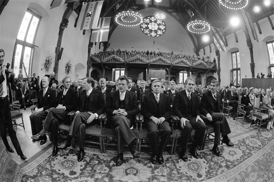 Prinsjesdag 1986 Kabinet in Ridderzaal, vlnr van Eekelen , Ruding, Deetman, va, Bestanddeelnr 933-7607