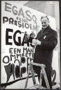 Portretten, politieke partijen, verkiezingen, propagandas, Egas, Paint In, Bestanddeelnr 091-0106