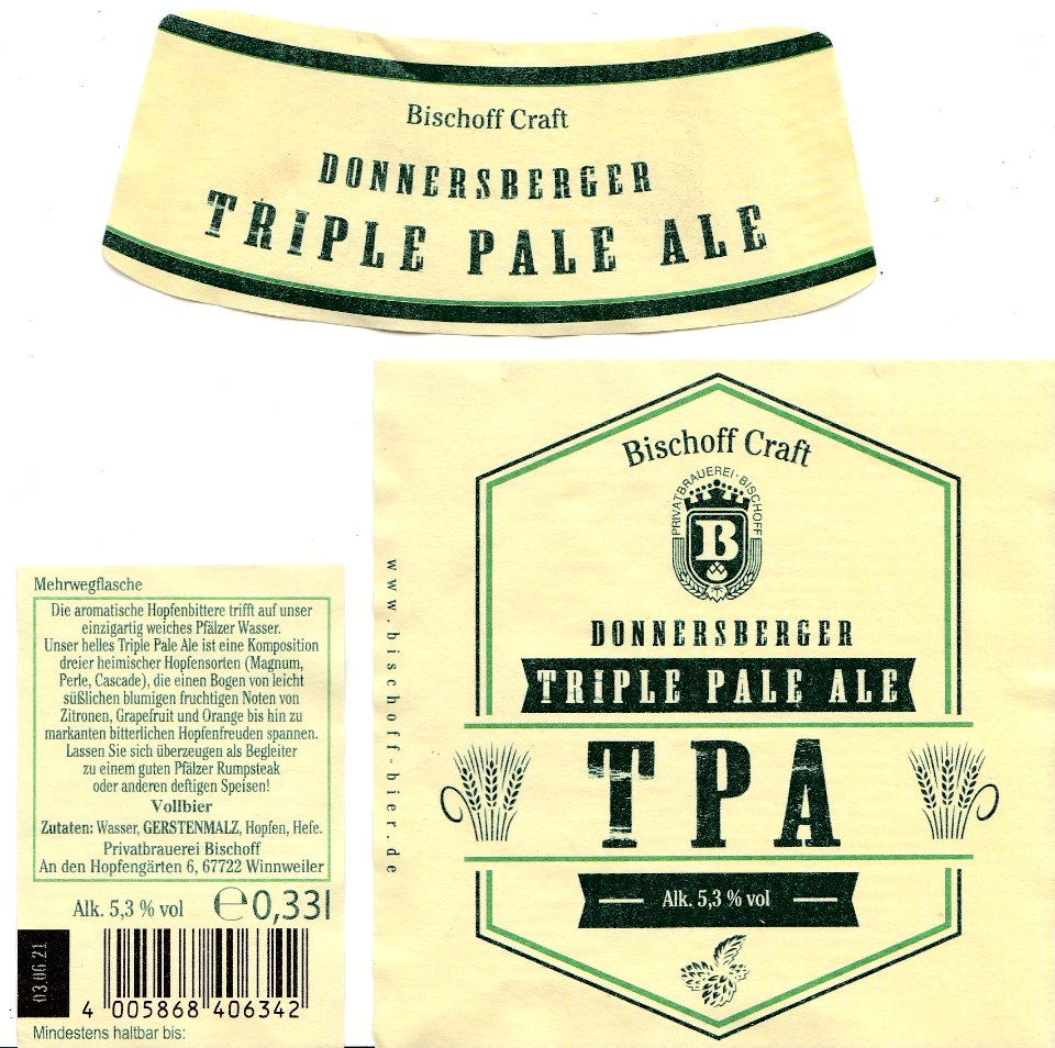 Privatbrauerei Bischoff - Donnersberger Tripple Pale Ale, TPA