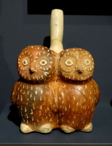 Pot in the form of a pair of owls, Nasca, Chicama, Trujillo province, La Libertad regon, Peru, ceramic - Meso-American collection - Peabody Museum, Harvard University - DSC05959