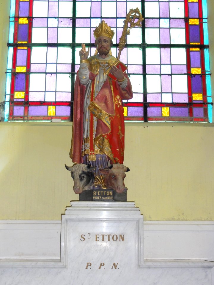 Prisches (Nord, Fr) Église Saint-Nicolas, statue st.Etton