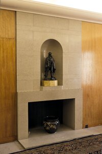 Cautauld family home art deco fire surround bronze statuette ww1 soldier photo