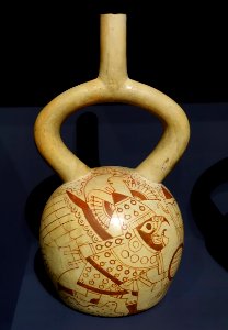 Pot with design of a bird warrior, Nasca, Chicama, Trujillo province, La Libertad regon, Peru, ceramic - Meso-American collection - Peabody Museum, Harvard University - DSC05961