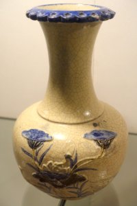 Pot, cracked glaze ceramic with blue motifs - Nguyen dynasty, 19th century AD - Vietnam National Museum of Fine Arts - Hanoi, Vietnam - DSC05302 photo