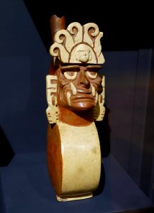 Pot with a human head, Nasca, Trujillo, Trujillo province, La Libertad region, Peru, ceramic - Meso-American collection - Peabody Museum, Harvard University - DSC05948
