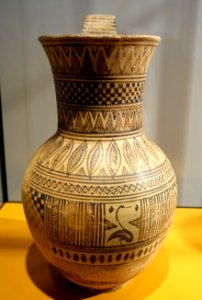Pot with swans and geometric designs, origin unknown, c. 735-720 BC, ceramic - Hessisches Landesmuseum Darmstadt - Darmstadt, Germany - DSC01127