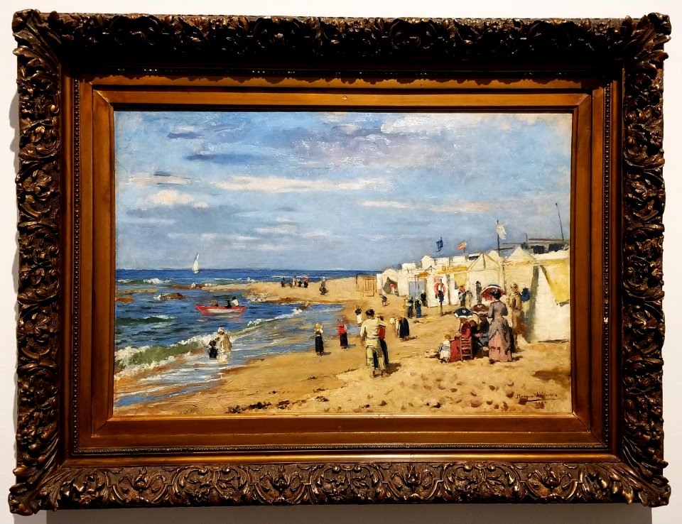 Praia de banhos, Póvoa de Varzim (1884) by João Marques de Oliveira