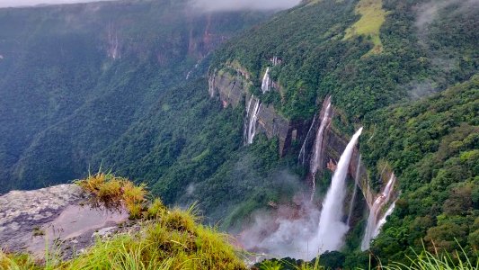 Powerful Nohkalikai Waterfall