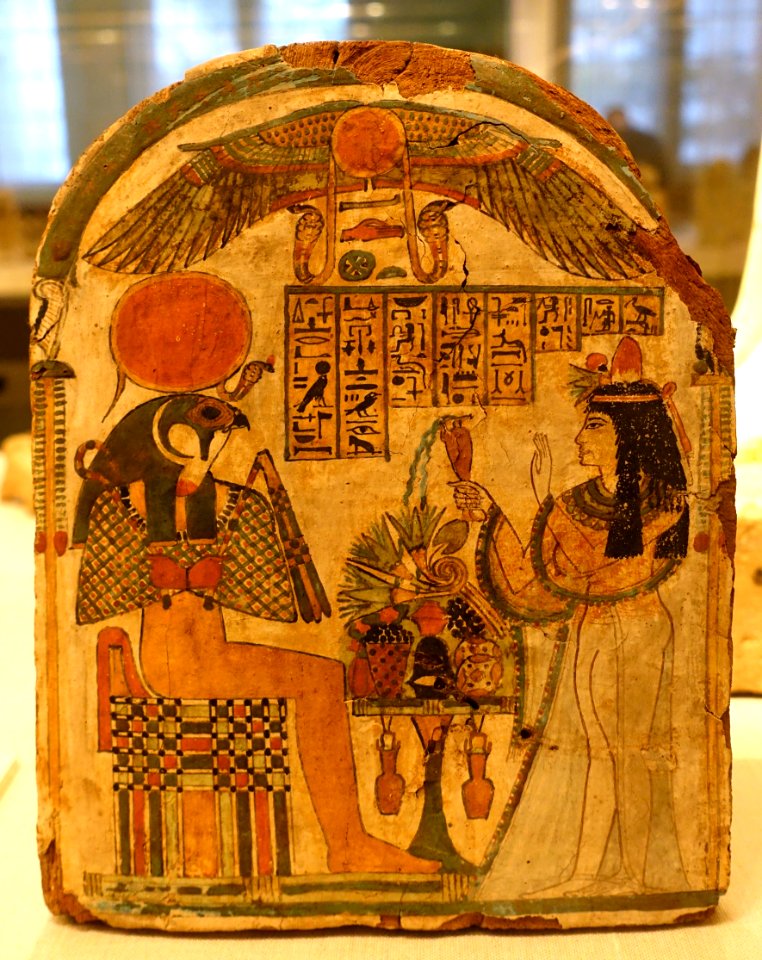 Pouring an Offering to a God, Luxor, The Ramesseum, Third Intermediate Period, Dynasty 22, c. 956-715 BC, wood, gesso, pigment - Oriental Institute Museum, University of Chicago - DSC07843