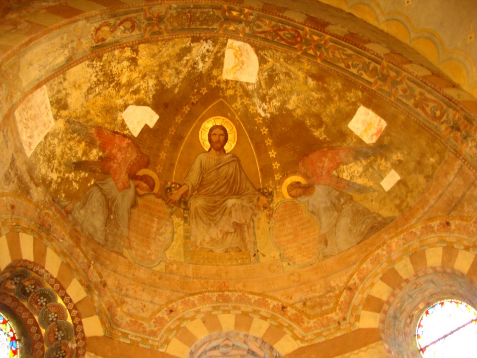 Pouilly-lès-Feurs (Loire, Fr) prieuré, église, plafond peint