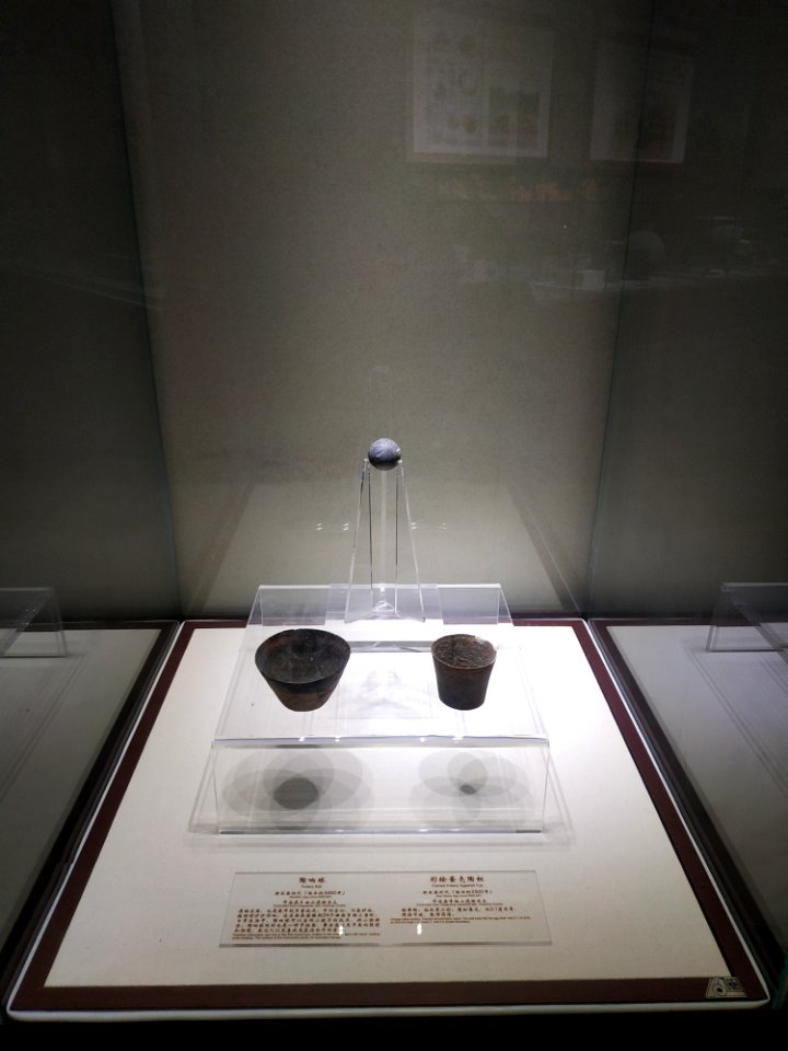 Pottery Ball and Painted Pottery Eggshell Cup, Neolithic Age, Yueyang Museum
