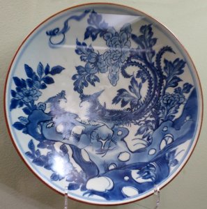 Porcelain charger from China, 1644-1661, Lowe Art Museum