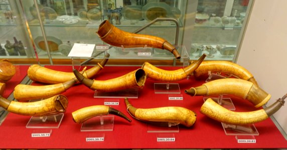 Powder horns, 4 of 4 - Flynt Center of Early New England Life - Deerfield, Massachusetts - DSC04844