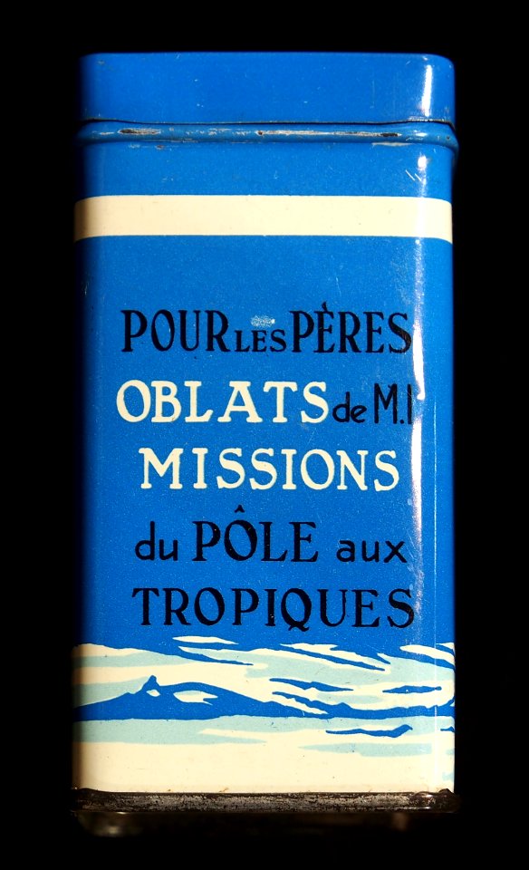 Pour les Peres Oblats de MI Mission du Pole aux Tropiques missionary bank tin, photo3