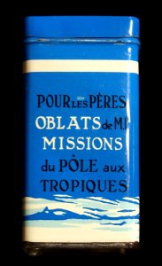 Pour les Peres Oblats de MI Mission du Pole aux Tropiques missionary bank tin, photo3