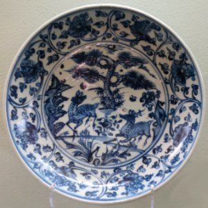 Porcelain dish from China, late 15th to early 16th century, Lowe Art Museum
