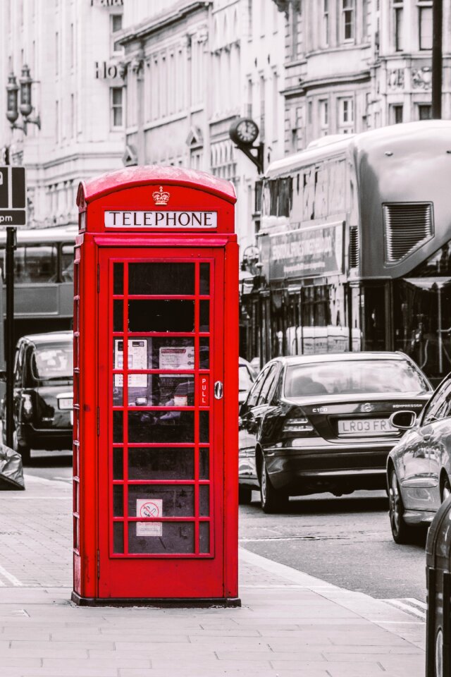 England red telephone box british