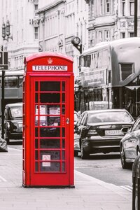 England red telephone box british photo