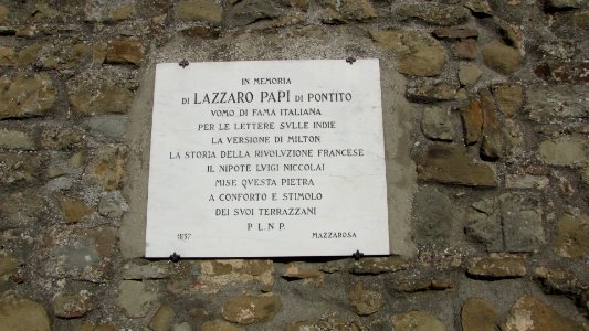 Pontito - Lazzaro Papi plaque