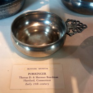 Porringer by Thomas D. & Sherman Boardman, Hartford, CT, early 1800s - Joseph Allen Skinner Museum - DSC07836