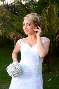 Young woman white dress
