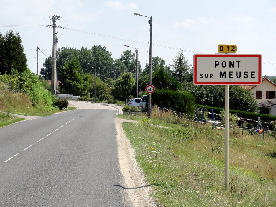 Pont-sur-Meuse (Meuse) city limit sign