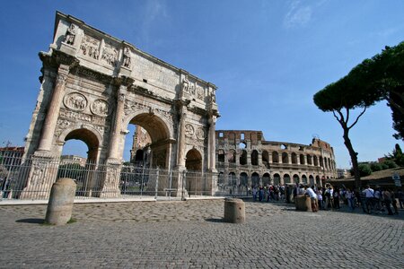 Rome bow and coliseum constantin ancient architecture photo