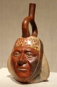 Portrait Vessel of a Ruler, 100 BC - 500 AD, Moche, north coast of Peru, ceramic and pigment - Art Institute of Chicago - DSC00313