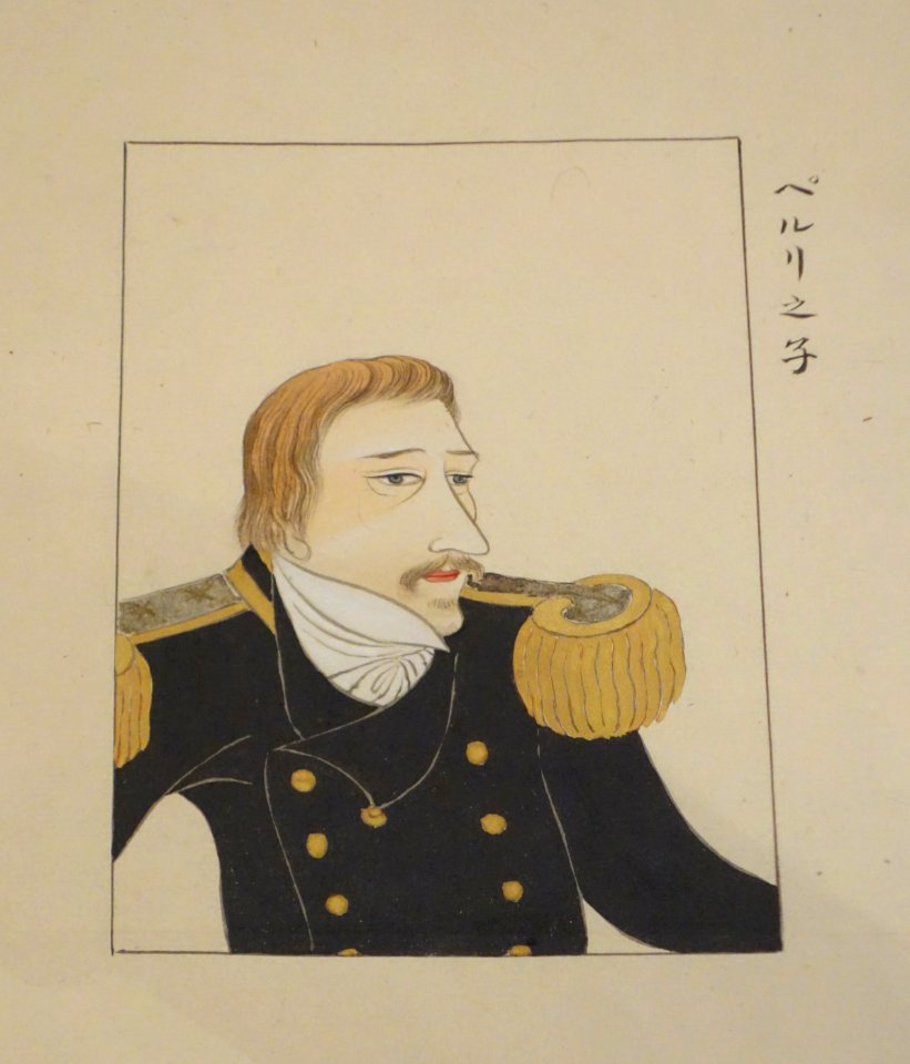 Portraits from Hibata Osuke’s 1854 sketches - Oliver Perry - Sanada Treasure Museum - DSC09551