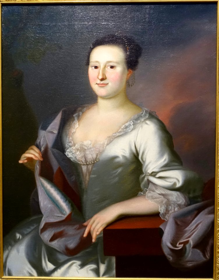 Portrait of Priscilla Brown Greenleaf, by Joseph Blackburn, 1756, oil on canvas - Portland Art Museum - Portland, Oregon - DSC08906