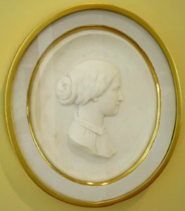 Portrait relief of Lydia Bradford Cogswell by Erastus Dow Palmer