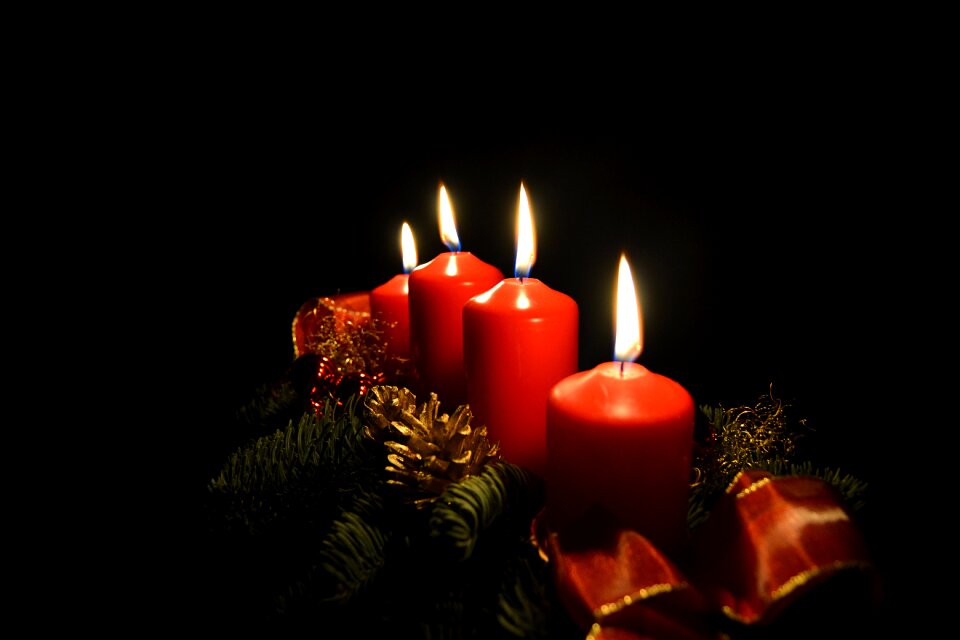 Christmas advent wreath fourth candle