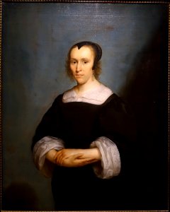 Portrait of a woman, by Cornelis Jonson van Ceulen I, Dutch, 1655-1656, oil on canvas - Princeton University Art Museum - DSC06531