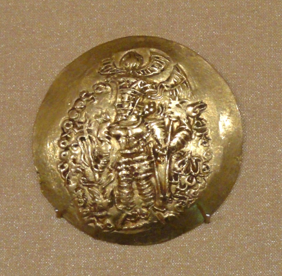 Portrait of Varhran III, gold stater, 293 CE, Kushano-Sasanian, Balkh, Bactria, minted under Varhran III - Mount Holyoke College Art Museum - DSC04575