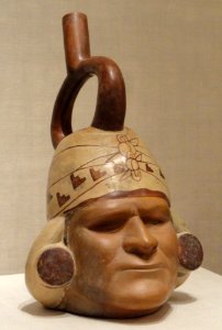 Portrait Vessel of a Ruler, 100 BC - 500 AD, Moche, north coast of Peru, ceramic and pigment - Art Institute of Chicago - DSC00321