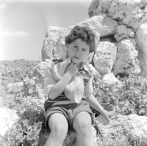 Portret van een kleine Sabre - een in Israel geboren Israeli - kleinzoon van de…, Bestanddeelnr 255-1388