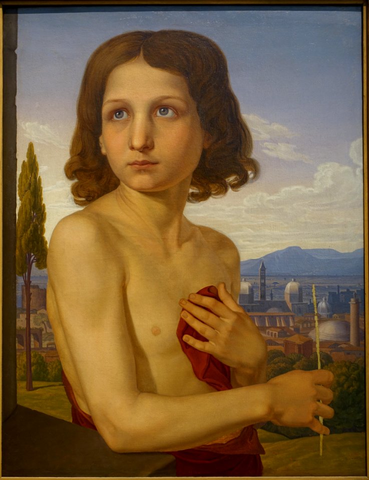 Portrait of the boy Xaverio as St. John the Baptist, by Johann Friedrich Overbeck, early 1800s, oil on canvas - Germanisches Nationalmuseum - Nuremberg, Germany - DSC03477