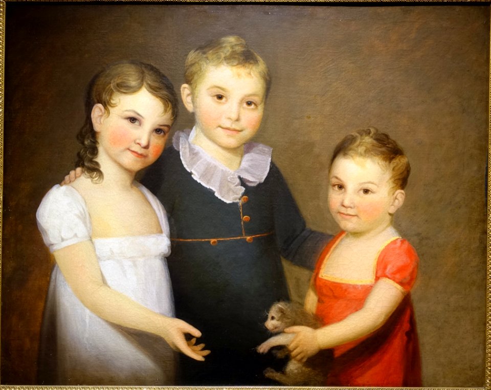 Portrait of the Dearborn Children, Julia Margaretta Dearborn, William Lee Dearborn, and Henry George Raleigh Dearborn, by Henry Williams, c. 1811 - Portland Museum of Art - Portland, Maine - DSC04384