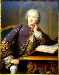 Portrait of a Man Seated at a Desk, by Marianne Loir, c. 1750, oil on canvas - Portland Art Museum - Portland, Oregon - DSC09083